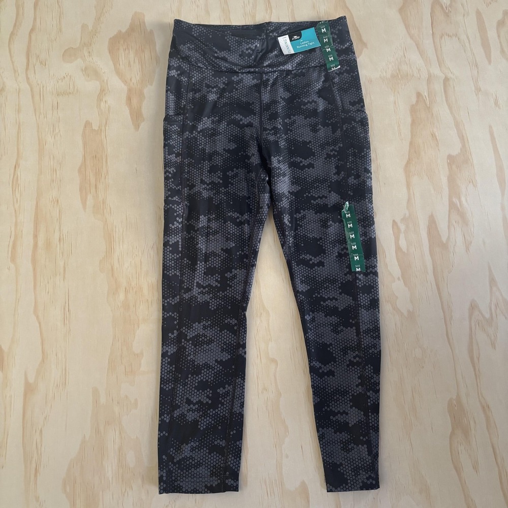 Crane Leggings Pants Womens Medium Black Camo Ankle Stretch Athletic Yoga Gym